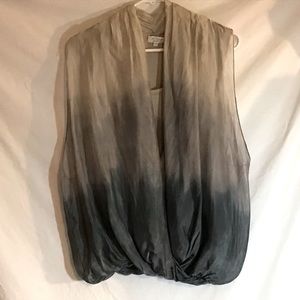H Trend Italy wrap tank M silk ombré gray silver